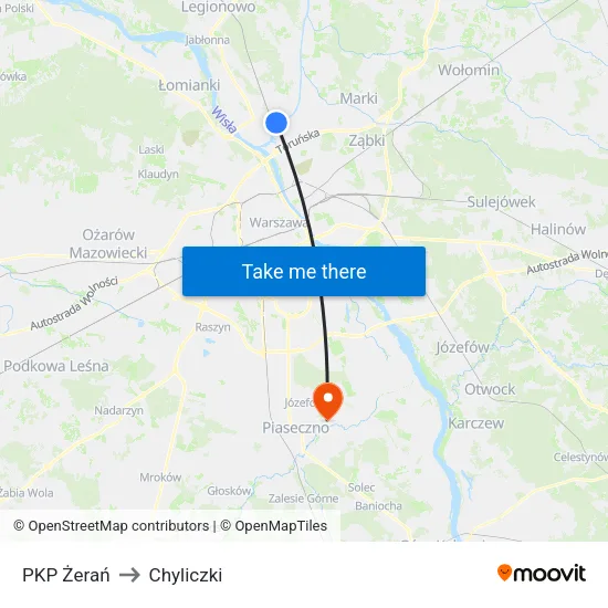 PKP Żerań to Chyliczki map