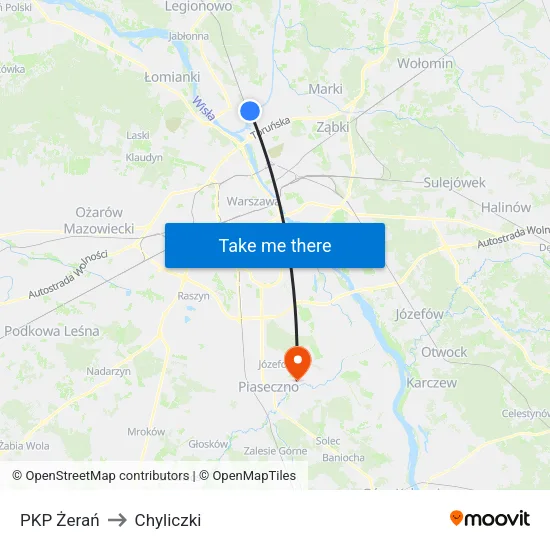 PKP Żerań to Chyliczki map
