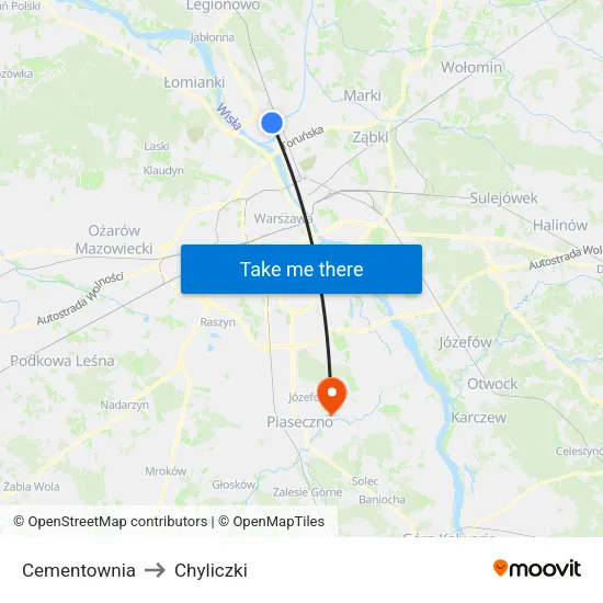 Cementownia to Chyliczki map