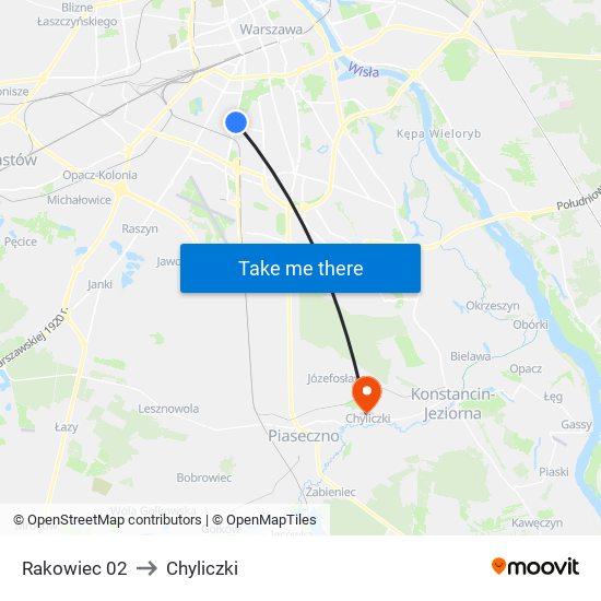 Rakowiec 02 to Chyliczki map