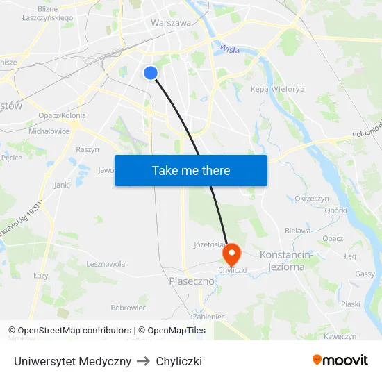 Uniwersytet Medyczny to Chyliczki map
