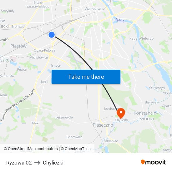 Ryżowa 02 to Chyliczki map