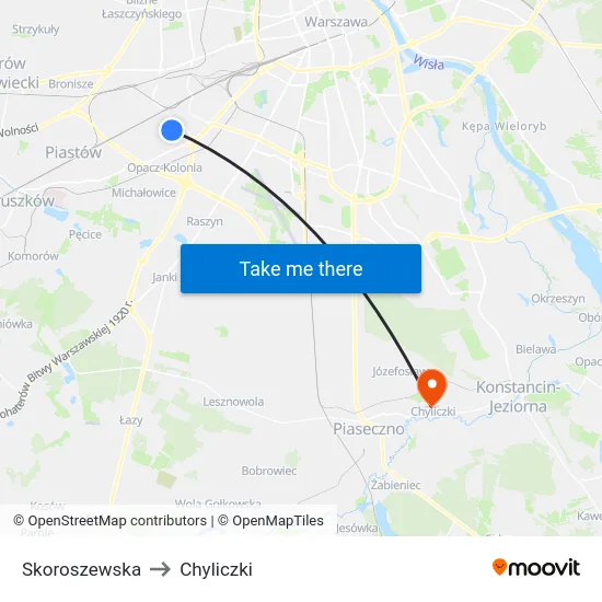 Skoroszewska to Chyliczki map