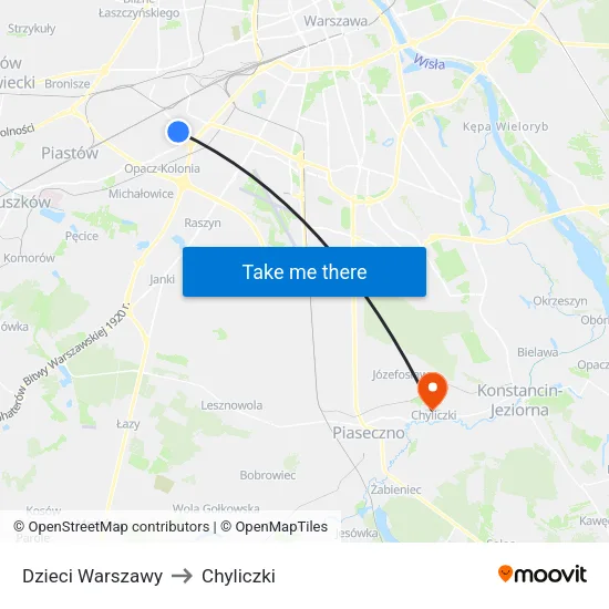 Dzieci Warszawy to Chyliczki map