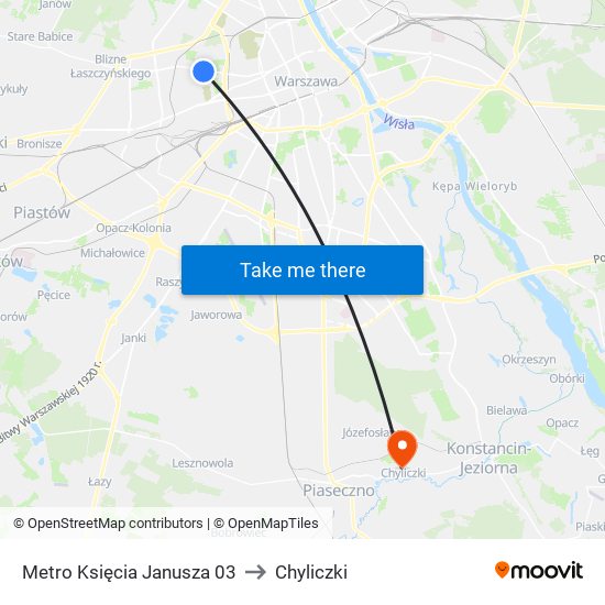 Metro Księcia Janusza 03 to Chyliczki map