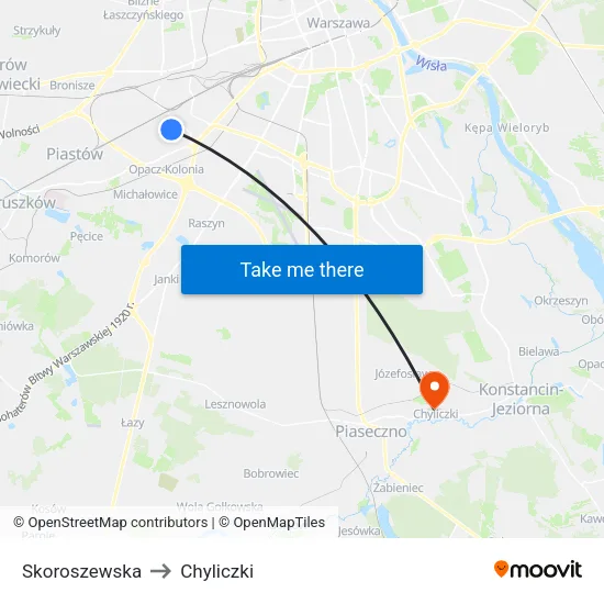 Skoroszewska to Chyliczki map