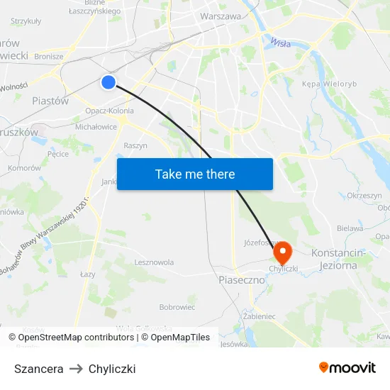 Szancera to Chyliczki map