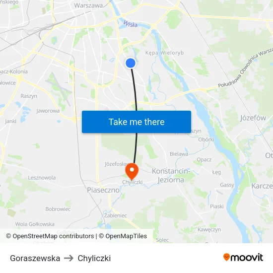 Goraszewska to Chyliczki map