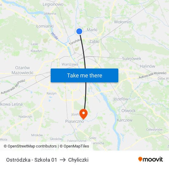 Ostródzka - Szkoła 01 to Chyliczki map