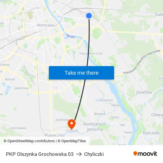 PKP Olszynka Grochowska 03 to Chyliczki map