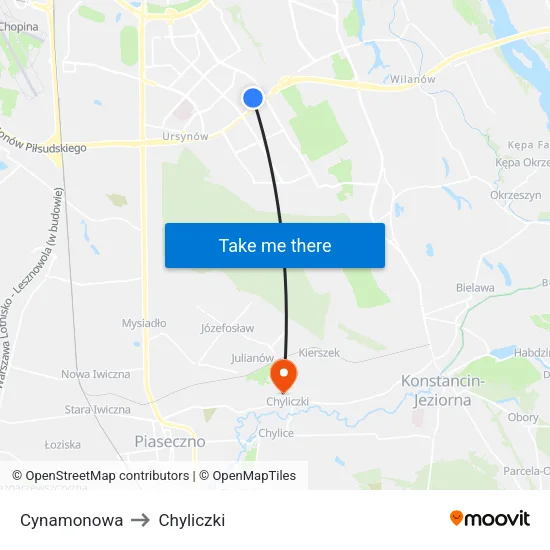 Cynamonowa to Chyliczki map