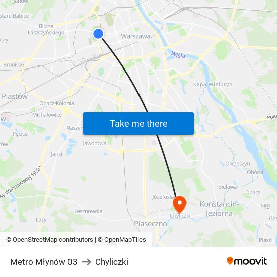 Metro Młynów 03 to Chyliczki map