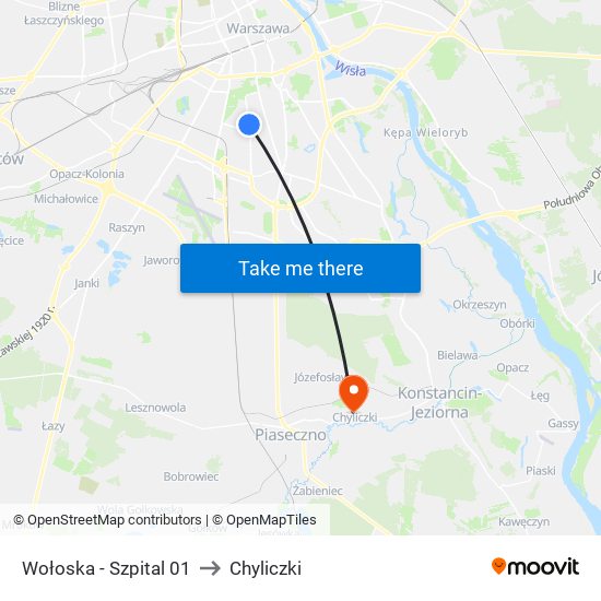 Wołoska - Szpital 01 to Chyliczki map