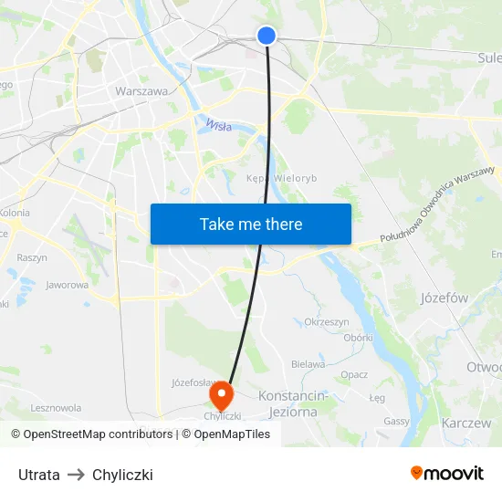 Utrata to Chyliczki map