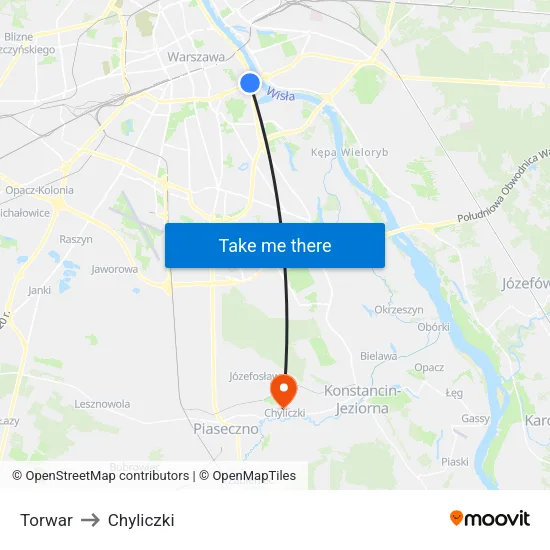 Torwar to Chyliczki map