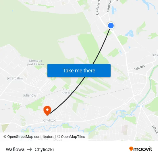 Waflowa to Chyliczki map