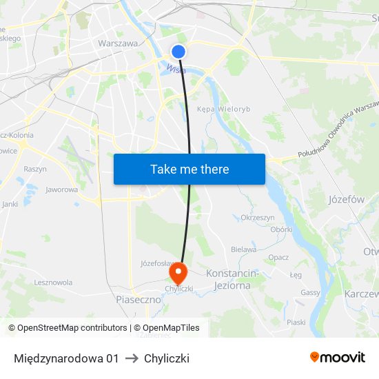 Międzynarodowa 01 to Chyliczki map