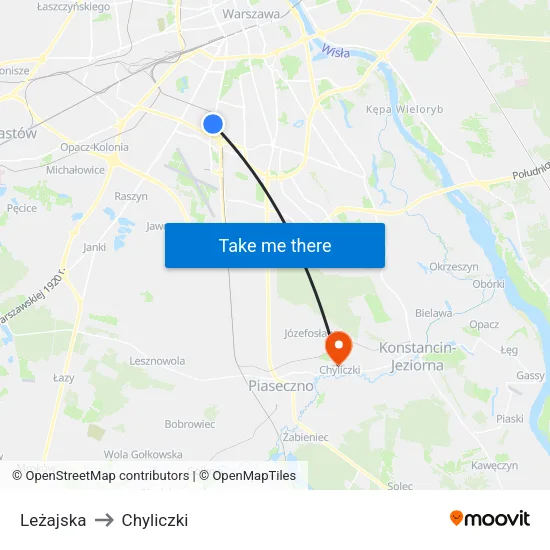 Leżajska to Chyliczki map