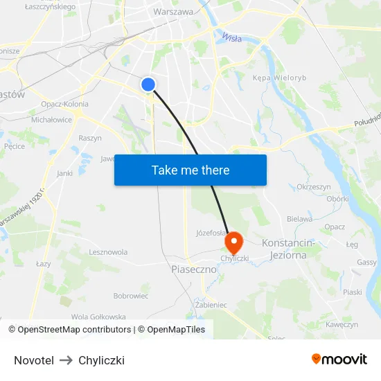 Novotel to Chyliczki map