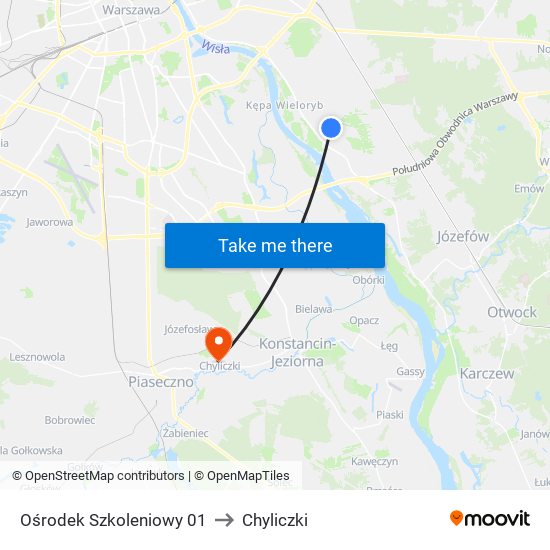 Ośrodek Szkoleniowy to Chyliczki map