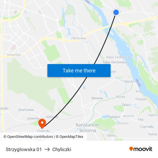 Strzygłowska 01 to Chyliczki map