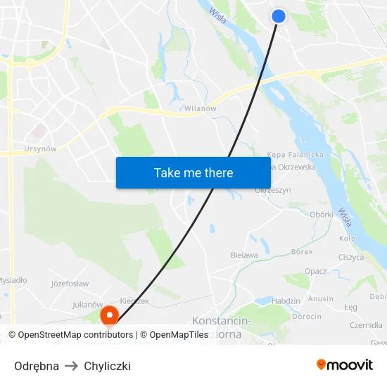 Odrębna to Chyliczki map