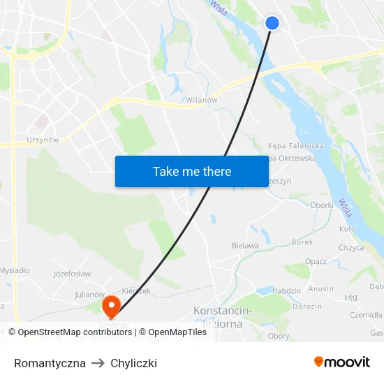 Romantyczna to Chyliczki map