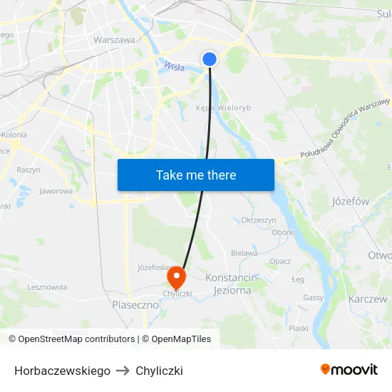 Horbaczewskiego to Chyliczki map