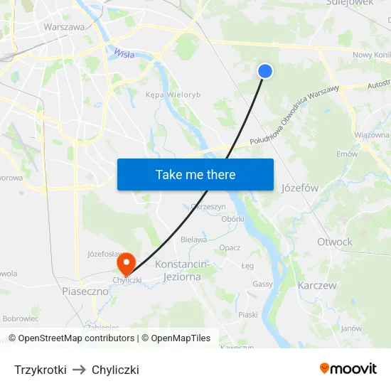 Trzykrotki to Chyliczki map