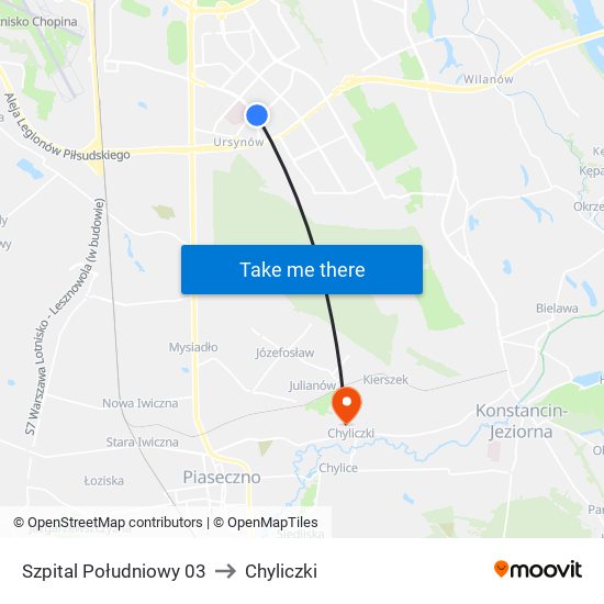 Szpital Południowy 03 to Chyliczki map