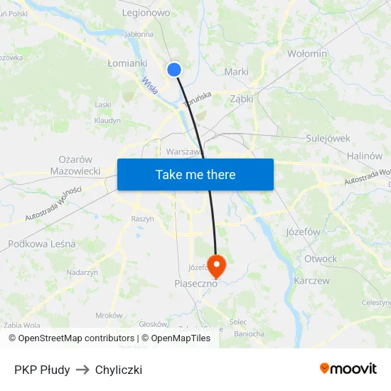 PKP Płudy to Chyliczki map