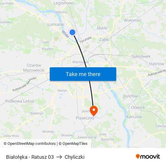 Białołęka - Ratusz 03 to Chyliczki map