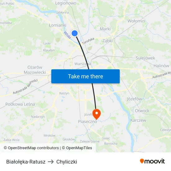 Białołęka - Ratusz to Chyliczki map
