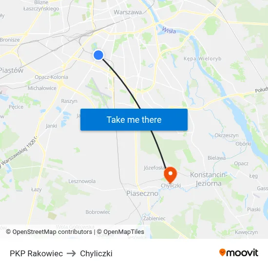 PKP Rakowiec to Chyliczki map