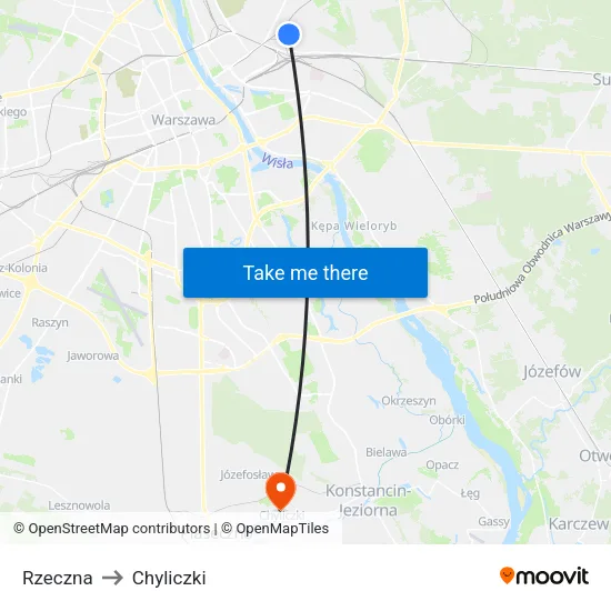 Rzeczna to Chyliczki map