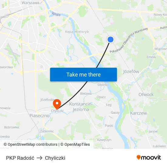 PKP Radość to Chyliczki map