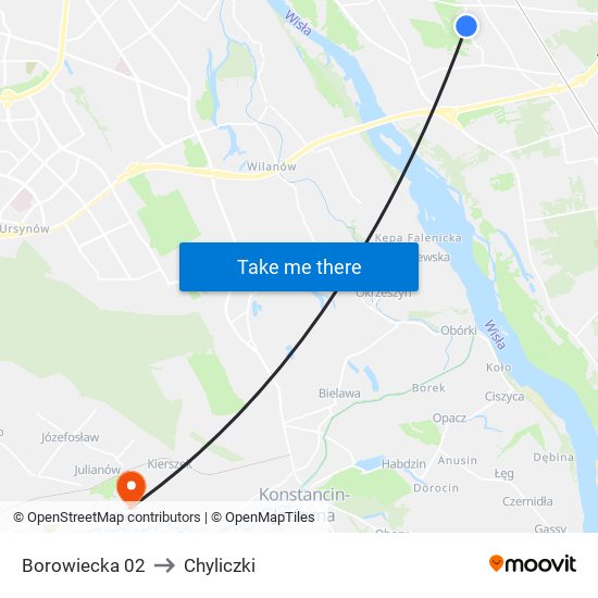 Borowiecka 02 to Chyliczki map