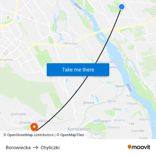 Borowiecka to Chyliczki map