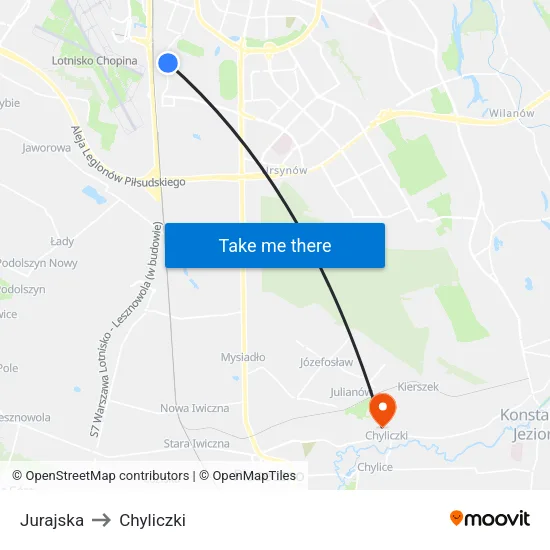 Jurajska to Chyliczki map