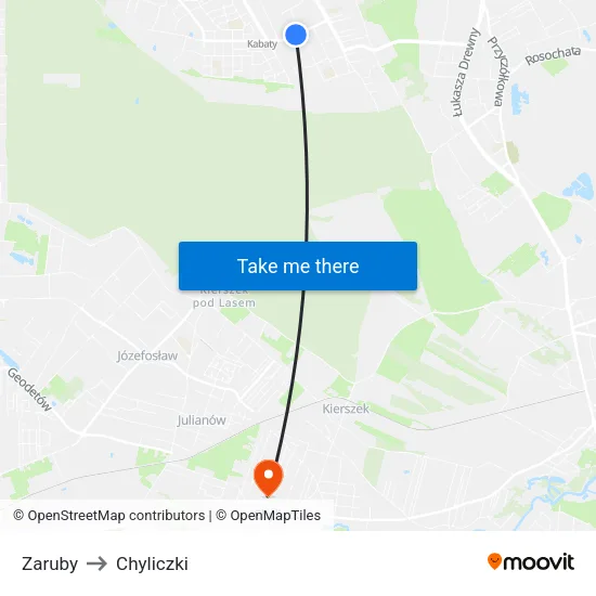Zaruby to Chyliczki map