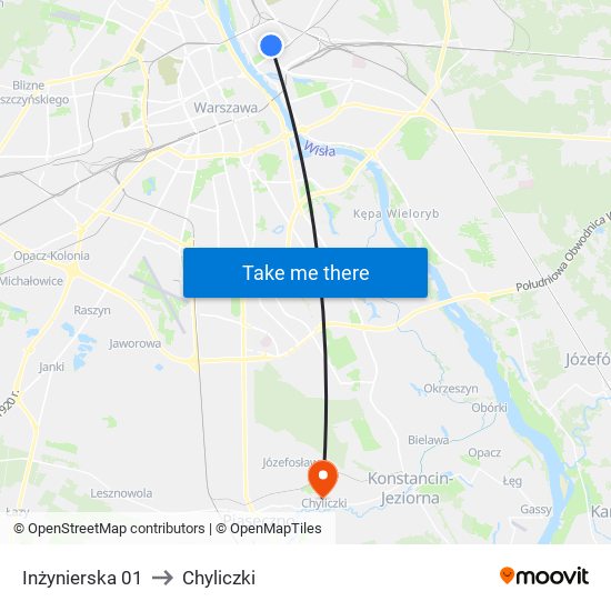 Inżynierska 01 to Chyliczki map