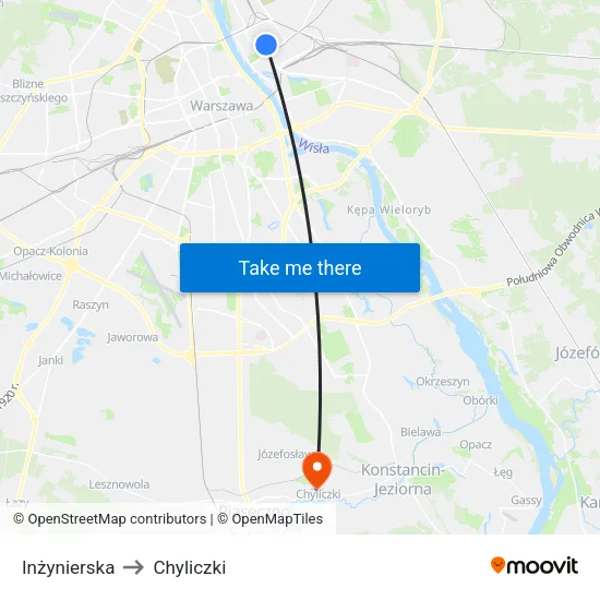 Inżynierska to Chyliczki map