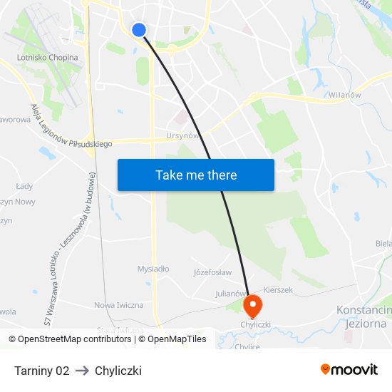 Tarniny 02 to Chyliczki map