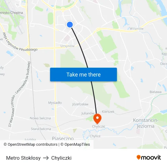 Metro Stokłosy to Chyliczki map