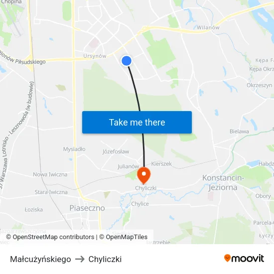 Małcużyńskiego to Chyliczki map