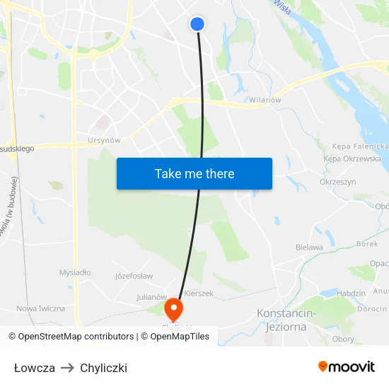 Łowcza to Chyliczki map