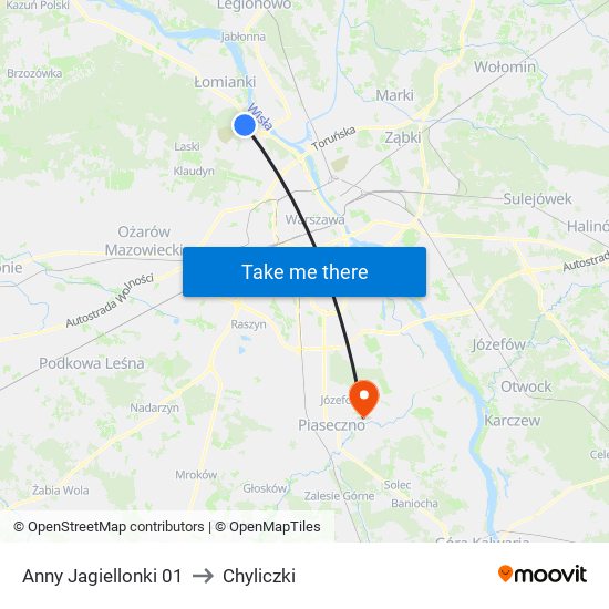 Anny Jagiellonki to Chyliczki map