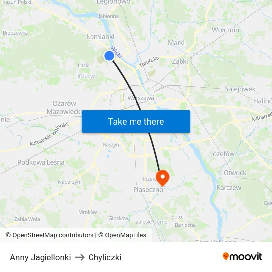 Anny Jagiellonki to Chyliczki map