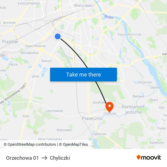 Orzechowa 01 to Chyliczki map