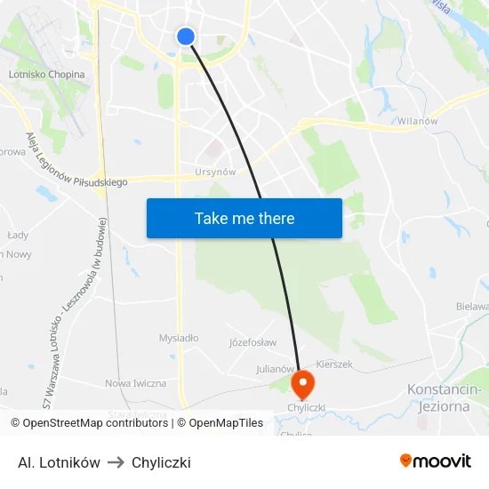 Al. Lotników to Chyliczki map